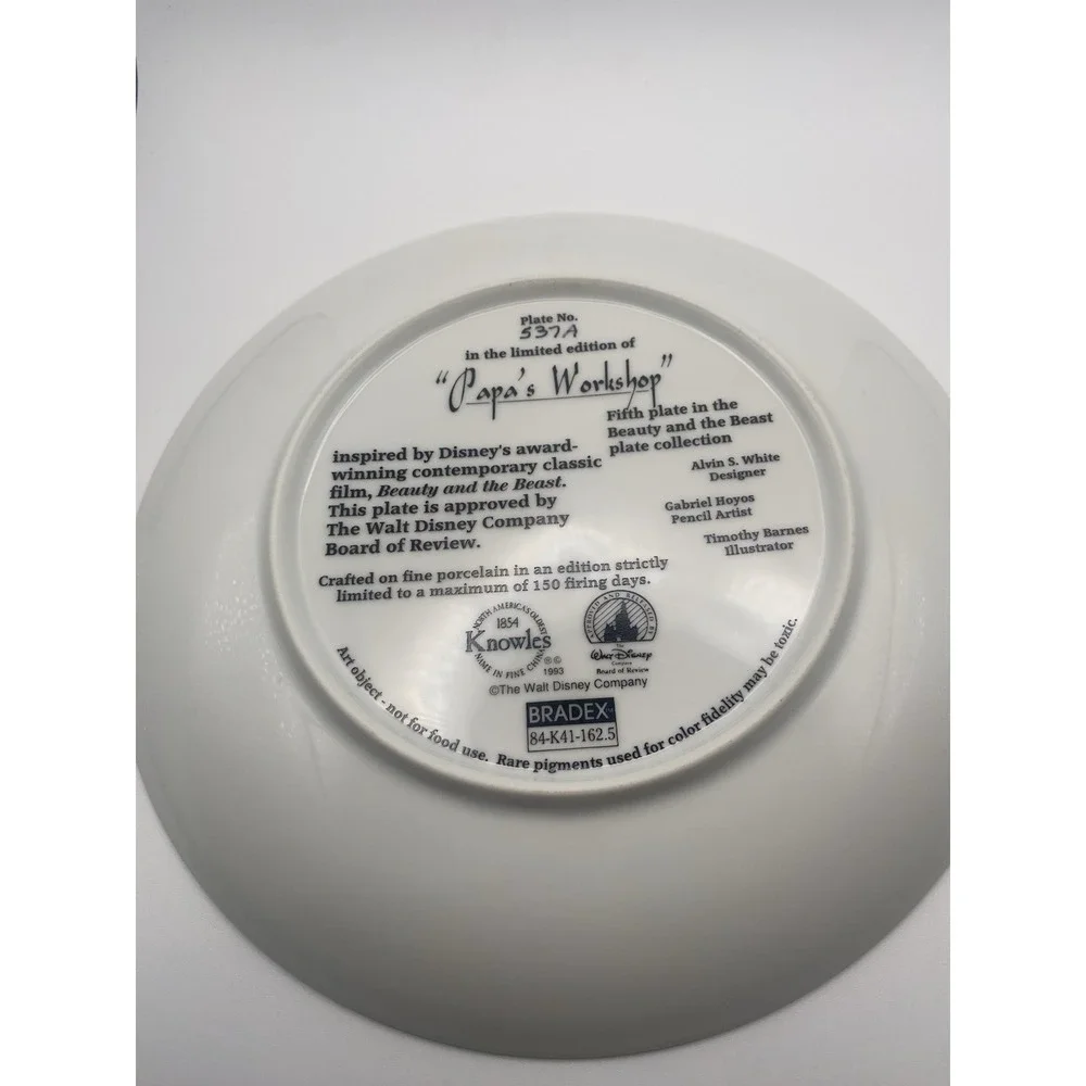 Disney Knowles' Beauty And The Beast Plates Set Of 4-8 Inch Diameter Vintage
